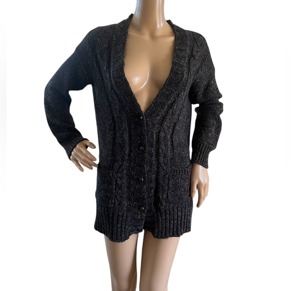 Yoon Sweater Wool Blend Button Cardigan Sweater Charcoal